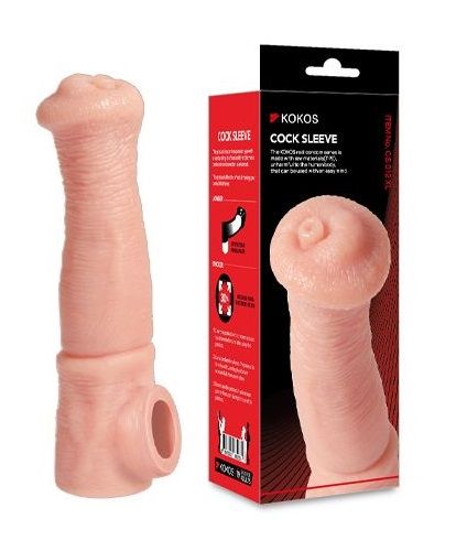 Телесная фантазийная насадка на член Cock Sleeve Size L - KOKOS - в Жуковском купить с доставкой