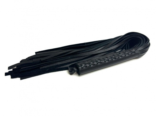 Черная многохвостовая плеть из мягкой кожи - 57 см. - БДСМ Арсенал - купить с доставкой в Жуковском