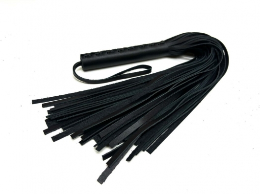 Черная цельная многохвостовая плеть из мягкой кожи - 57 см. - БДСМ Арсенал - купить с доставкой в Жуковском