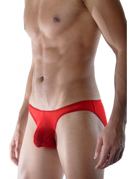 Красные мужские трусы-слипы из полупрозрачного материала - Don Moris купить с доставкой