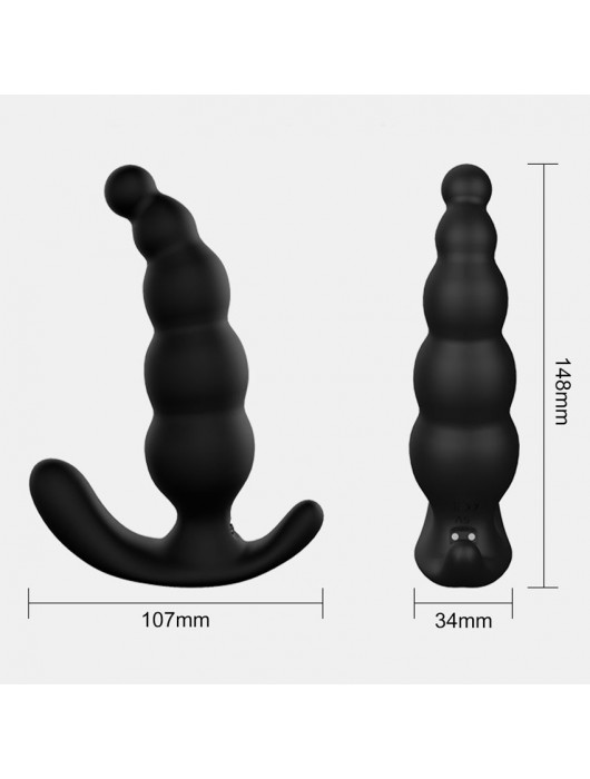 Черный анальный вибромассажер Dipper-RCT - 14,8 см. - S-HANDE