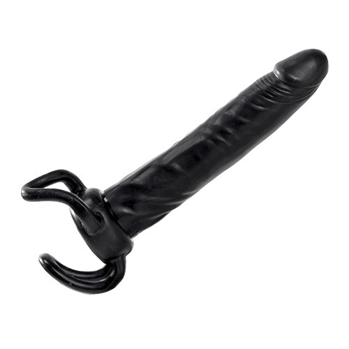Чёрная насадка-фаллос для двойного проникновения INFLATABLE DILDO SLIM DONG  - 13,5 см. - Toyz4lovers - в Жуковском купить с доставкой
