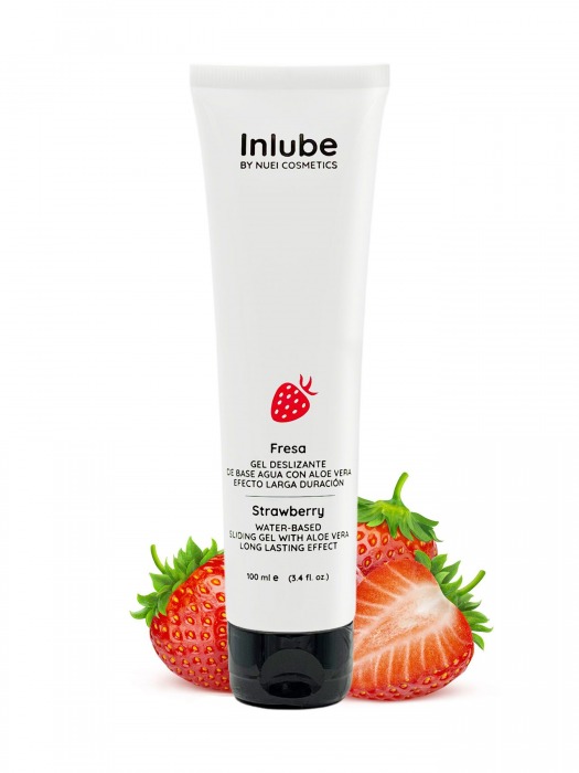Лубрикант на водной основе Nuei Inlube с алоэ вера и ароматом клубники - 100 мл. - Nuei cosmetics - купить с доставкой в Жуковском