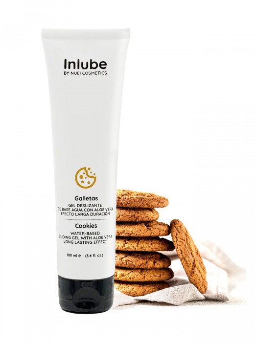 Лубрикант на водной основе Nuei Inlube с алоэ вера и ароматом печенья - 100 мл. - Nuei cosmetics - купить с доставкой в Жуковском