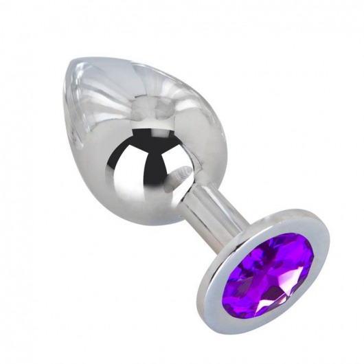 Большой плаг из стали с фиолетовым кристаллом Violet Dream - 9,5 см. - Erotic Fantasy - купить с доставкой в Жуковском