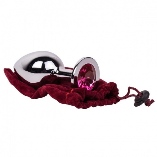 Большой стальной плаг с розовым кристаллом Pink Bubble Gum - 9,5 см. - Erotic Fantasy - купить с доставкой в Жуковском