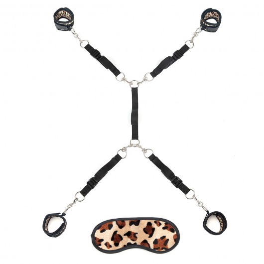Леопардовая фиксация на матрас для рук и ног Classic Bedspreader - Lux Fetish - купить с доставкой в Жуковском