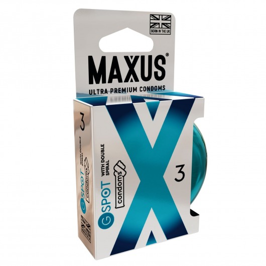 Презервативы Maxus G spot с двойной спиралью - 3 шт. - Maxus - купить с доставкой в Жуковском