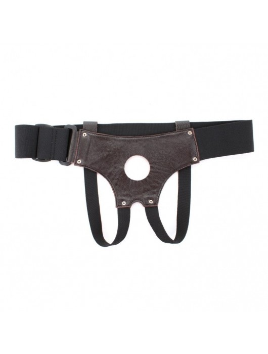 Трусики для страпона коричневого цвета - БДСМ Арсенал - купить с доставкой в Жуковском