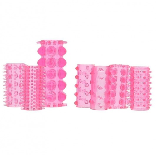 Набор из 7 розовых насадок на пенис ONE-A-DAY PENIS SLEEVES PINK - Seven Creations - в Жуковском купить с доставкой