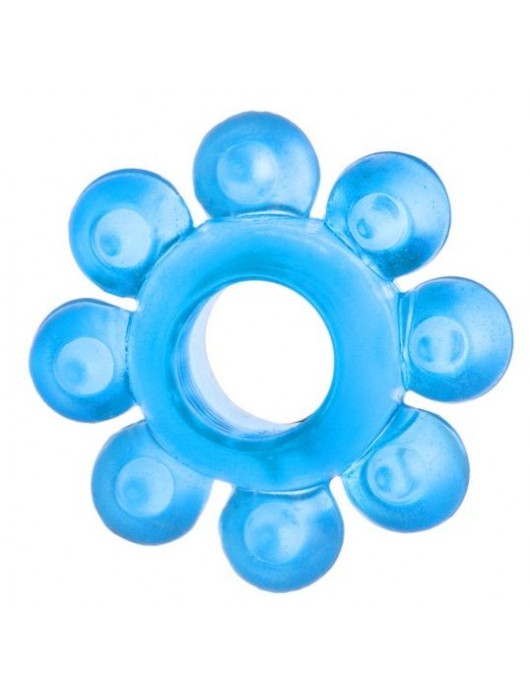 Голубая гелевая насадка-цветок - Toyfa Basic - в Жуковском купить с доставкой