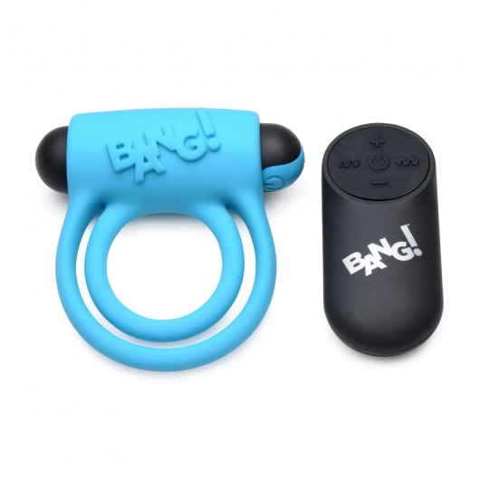 Голубое эрекционное виброкольцо 28X Remote Control Vibrating Cock Ring   Bullet - XR Brands - в Жуковском купить с доставкой