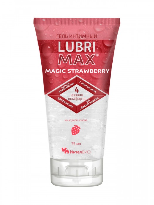 Интимный гель-смазка на водной основе Lubrimax Magic Strawberry - 75 мл. - ИнтелБИО - купить с доставкой в Жуковском
