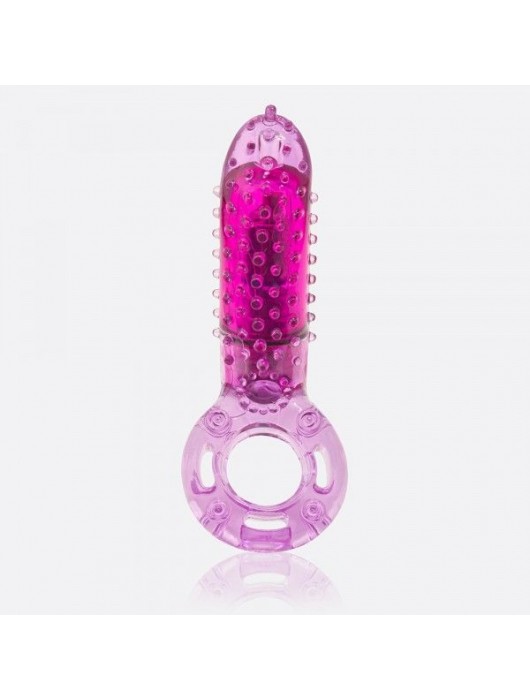 Фиолетовое эрекционное кольцо с вибрацией и пальчиком OYEAH PURPLE - Screaming O - в Жуковском купить с доставкой