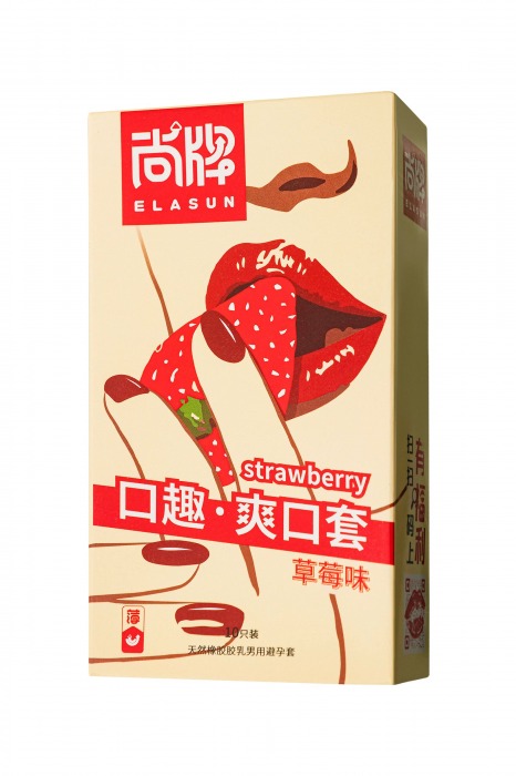 Презервативы Elasun Strawberry с аромато клубники - 10 шт. - Elasun - купить с доставкой в Жуковском