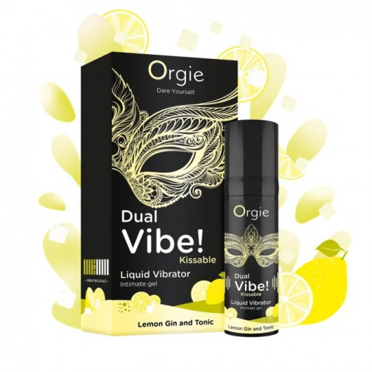 Съедобный жидкий вибратор Dual Vibe! со вкусом лимонного джина с тоником - 15 мл. - ORGIE - купить с доставкой в Жуковском