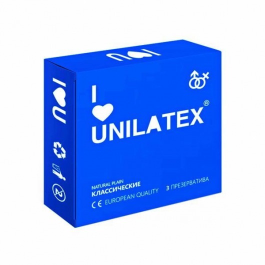 Классические презервативы Unilatex Natural Plain - 3 шт. - Unilatex - купить с доставкой в Жуковском