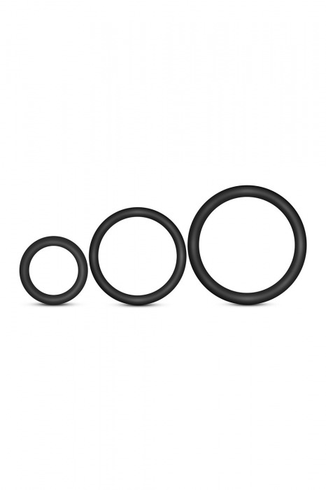 Набор из 3 черных эрекционных колец Cock Ring Set - Blush Novelties - в Жуковском купить с доставкой