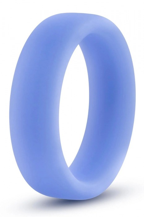 Голубое люминесцентное кольцо Silicone Glo Cock Ring - Blush Novelties - в Жуковском купить с доставкой