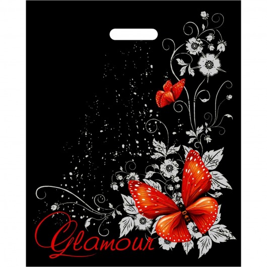 Черный пакет Glamour с вырубной ручкой (38х47 см) - Сима-Ленд - купить с доставкой в Жуковском