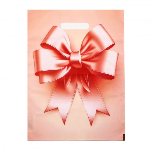 Пакет с принтом в виде банта с вырубной ручкой (30х40 см) - Сима-Ленд - купить с доставкой в Жуковском