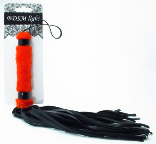 Нежная плеть с красным мехом BDSM Light - 43 см. - БДСМ Арсенал - купить с доставкой в Жуковском