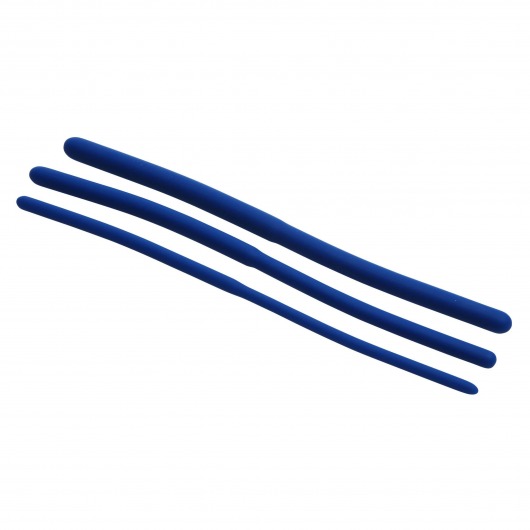 Набор из 3 синих силиконовых уретральных расширителей Invasion Silicone Urethral Sound Trainer Set - XR Brands - купить с доставкой в Жуковском