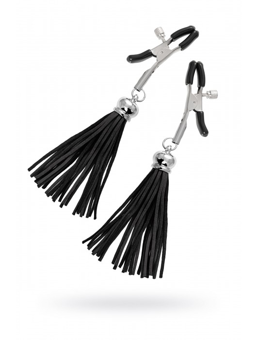 Зажимы на соски «Прищепки» с черными кисточками из замши - Pecado - купить с доставкой в Жуковском