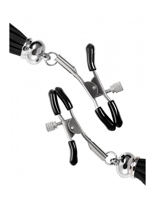 Зажимы на соски «Прищепки» с черными кисточками из замши - Pecado - купить с доставкой в Жуковском