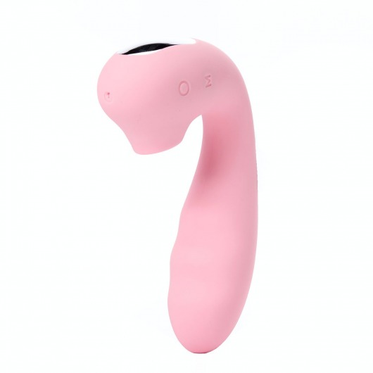 Розовый вибратор Tara с вакуумной стимуляцией и пультом ДУ - BeYourLover