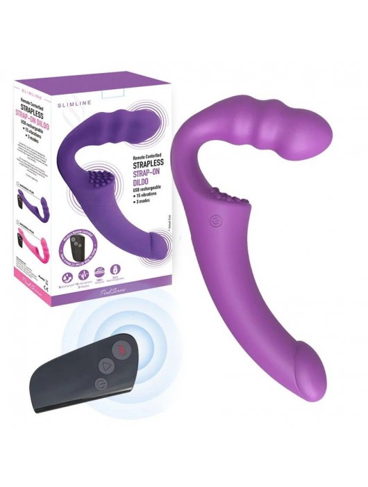 Фиолетовый безремневой страпон Straples Strap-On Dildo - Erokay - купить с доставкой в Жуковском