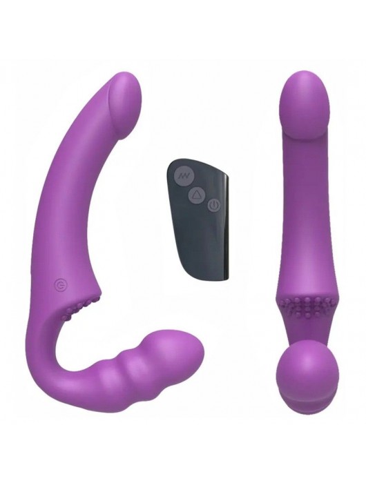 Фиолетовый безремневой страпон Straples Strap-On Dildo - Erokay - купить с доставкой в Жуковском
