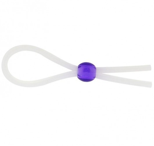 Прозрачное лассо с фиолетовой бусиной SILICONE COCK RING WITH BEAD LAVENDER - NMC - в Жуковском купить с доставкой