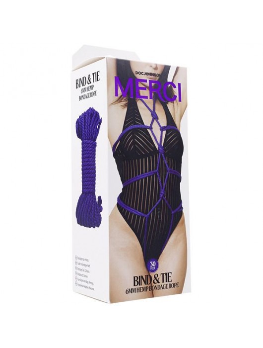 Фиолетовая верёвка для связывания и фиксации Bind Tie - 9,14 м. - Doc Johnson - купить с доставкой в Жуковском