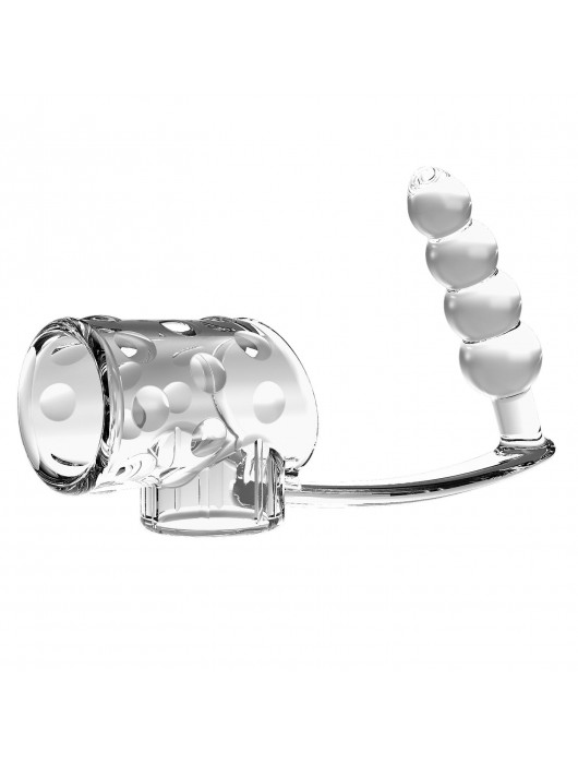 Прозрачная насадка на пенис и мошонку с анальным стимулятором Rilley - Baile - в Жуковском купить с доставкой