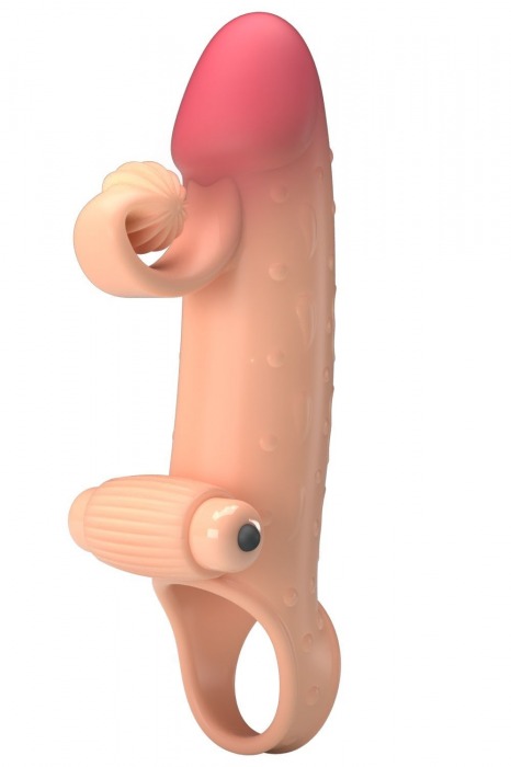 Телесная вибронасадка на пенис с подхватом мошонки - 20 см. - Baile - в Жуковском купить с доставкой
