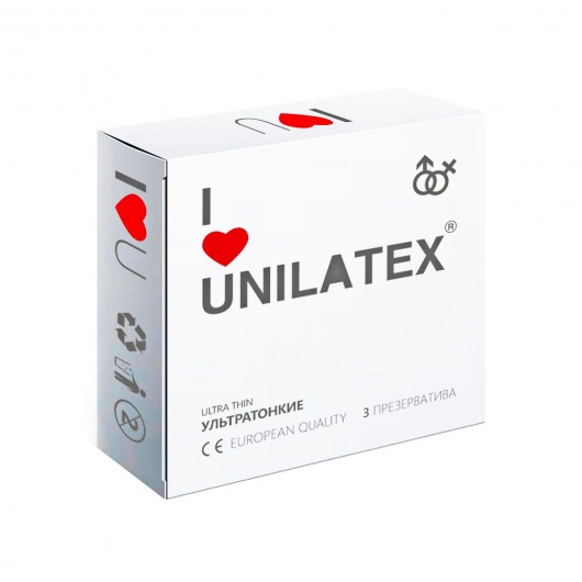 Ультратонкие презервативы Unilatex Ultra Thin - 3 шт. - Unilatex - купить с доставкой в Жуковском