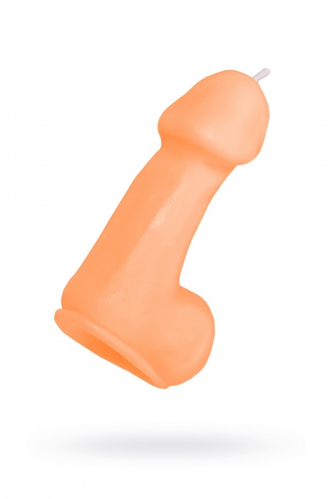 Оранжевая свеча в форме пениса - 47 гр. - Pecado - купить с доставкой в Жуковском