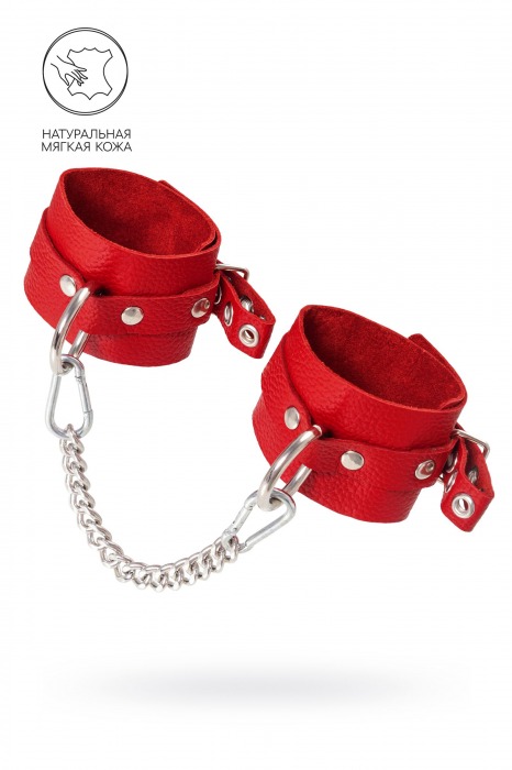 Красные мягкие кожаные оковы с люверсами - Pecado - купить с доставкой в Жуковском