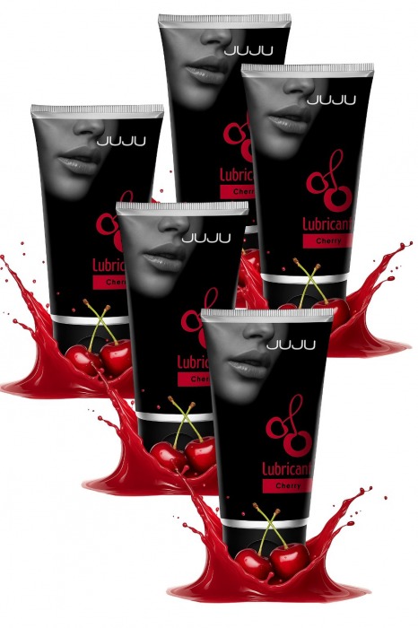 Набор из 5 съедобных лубрикантов JUJU со вкусом вишни - JuJu - купить с доставкой в Жуковском