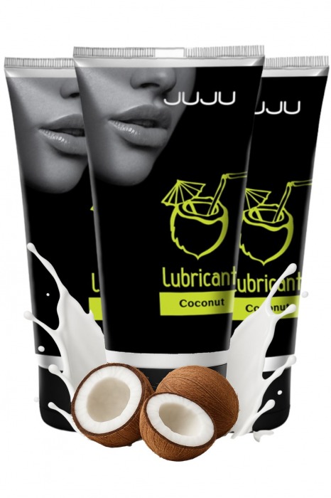 Набор из 3 съедобных лубрикантов JUJU со вкусом кокоса - JuJu - купить с доставкой в Жуковском
