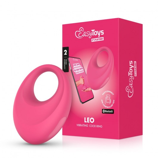 Розовое интерактивное эрекционное виброкольцо Leo - Easy toys - в Жуковском купить с доставкой