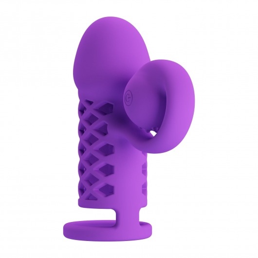 Фиолетовая вибронасадка с клиторальным отростком Harden - Baile - в Жуковском купить с доставкой