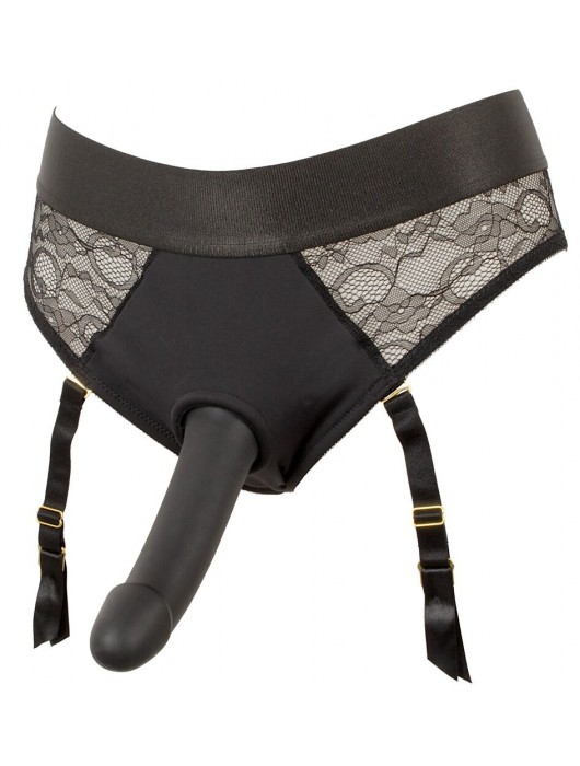 Черный женский страпон Strap-on Set: трусики и насадка - Orion - купить с доставкой в Жуковском