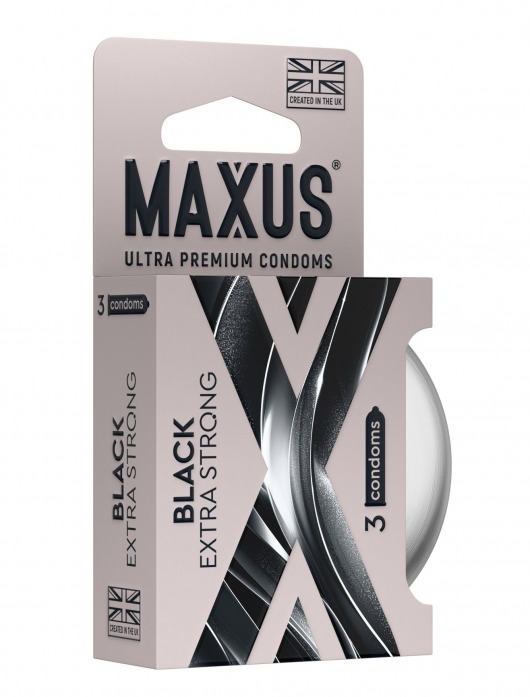 Черные утолщенные презервативы MAXUS Extra Strong с железным кейсом - 3 шт. - Maxus - купить с доставкой в Жуковском