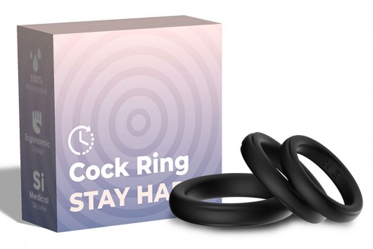 Набор из 3 черных эрекционных колец Stay Hard - Boys of Toys - в Жуковском купить с доставкой