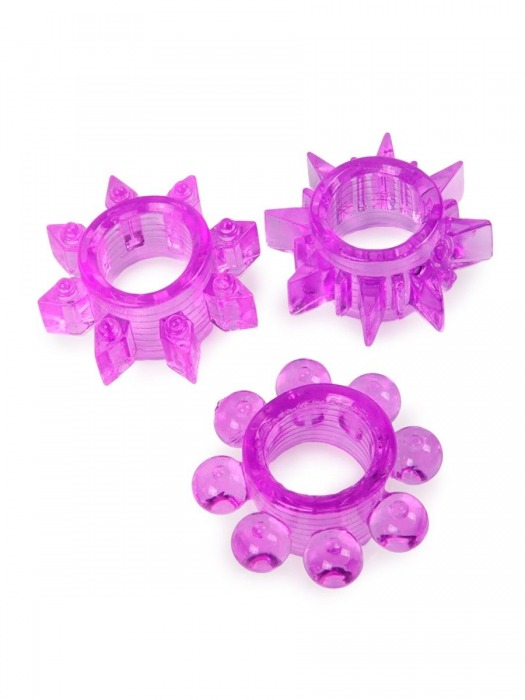 Набор из 3 лиловых эрекционных колец различной формы - Erowoman-Eroman - в Жуковском купить с доставкой