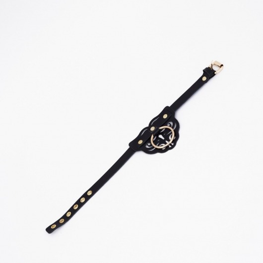 Черный чокер с клепками и золотистой фурнитурой - Crazy Handmade - купить с доставкой в Жуковском