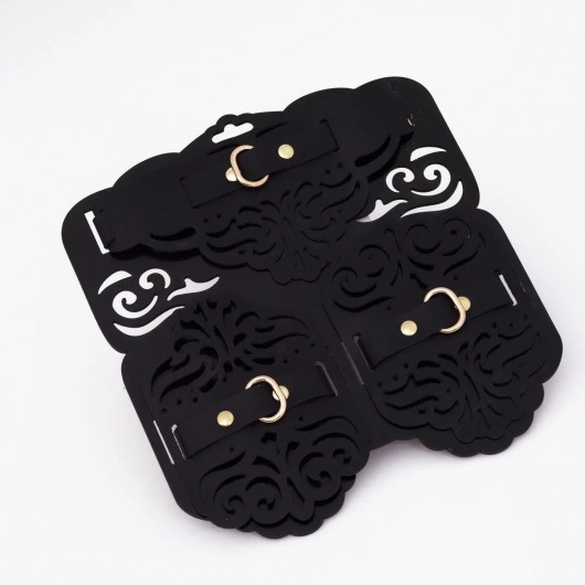 Фигурный набор для БДСМ-игр с узорами и золотистой фурнитурой - Crazy Handmade - купить с доставкой в Жуковском