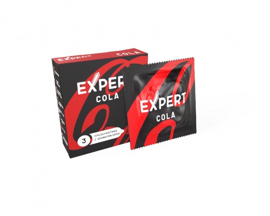 Презервативы с ароматом колы Expert Cola - 3 шт. - Expert - купить с доставкой в Жуковском